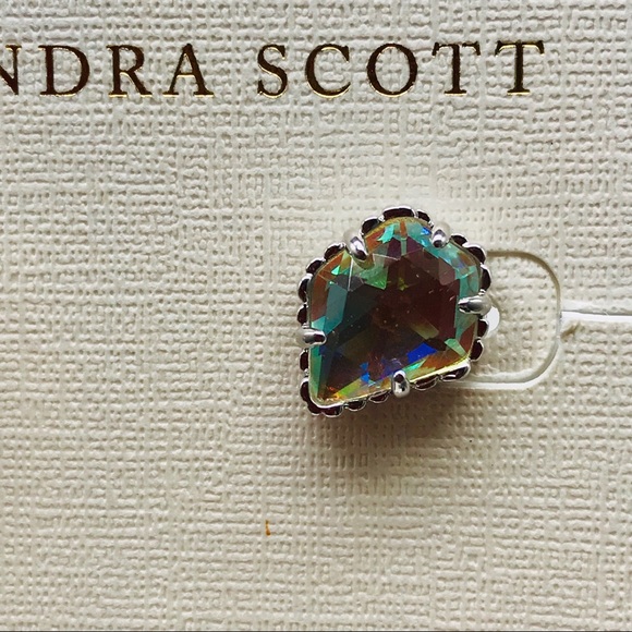 Kendra Scott Tessas Dichroic Silver tone earrings - Picture 3 of 4